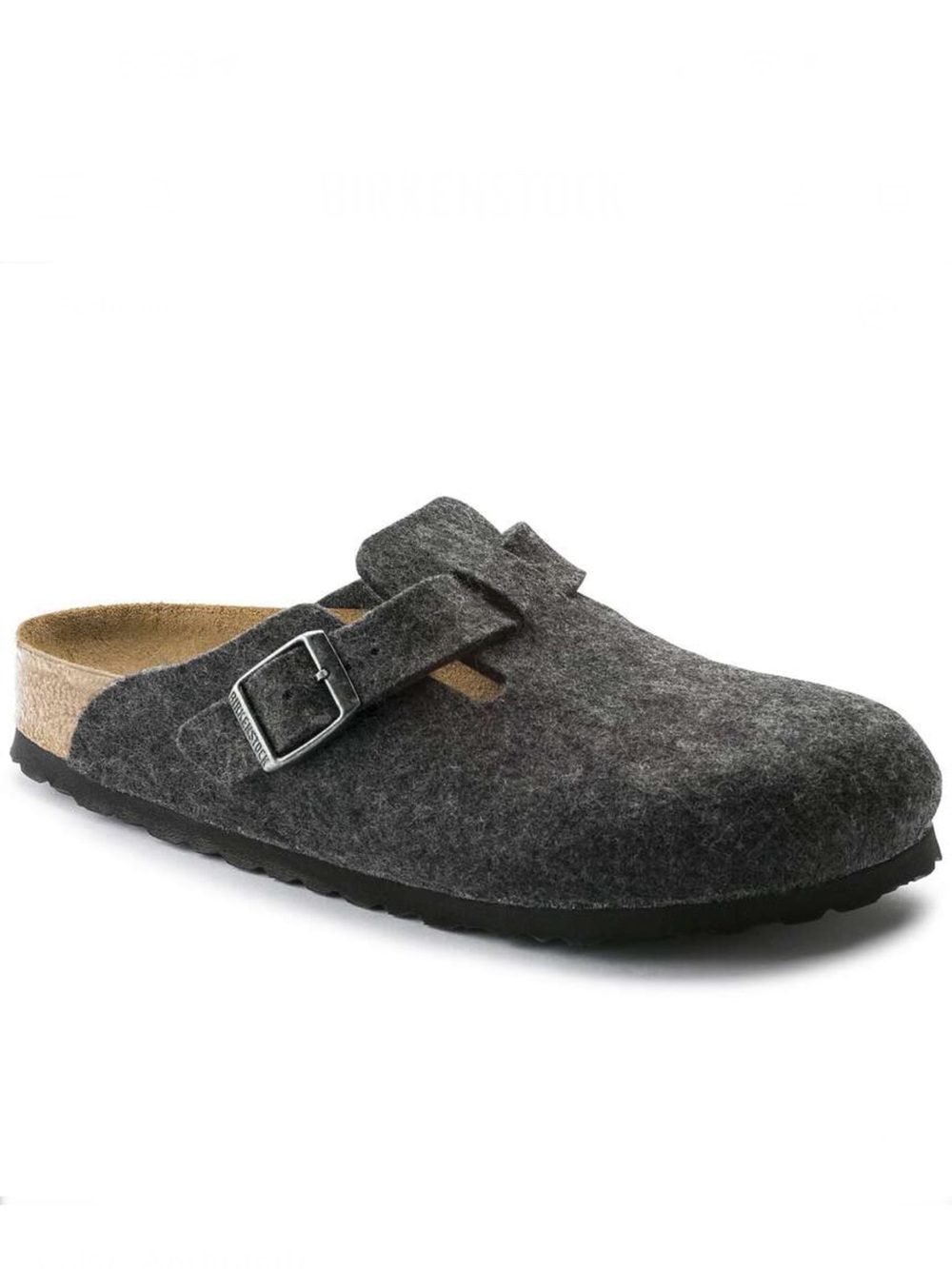 Birkenstock Boston Wool Charcoal Felt Clog - Women's Slip-On, Narrow 37 US 6-6.5